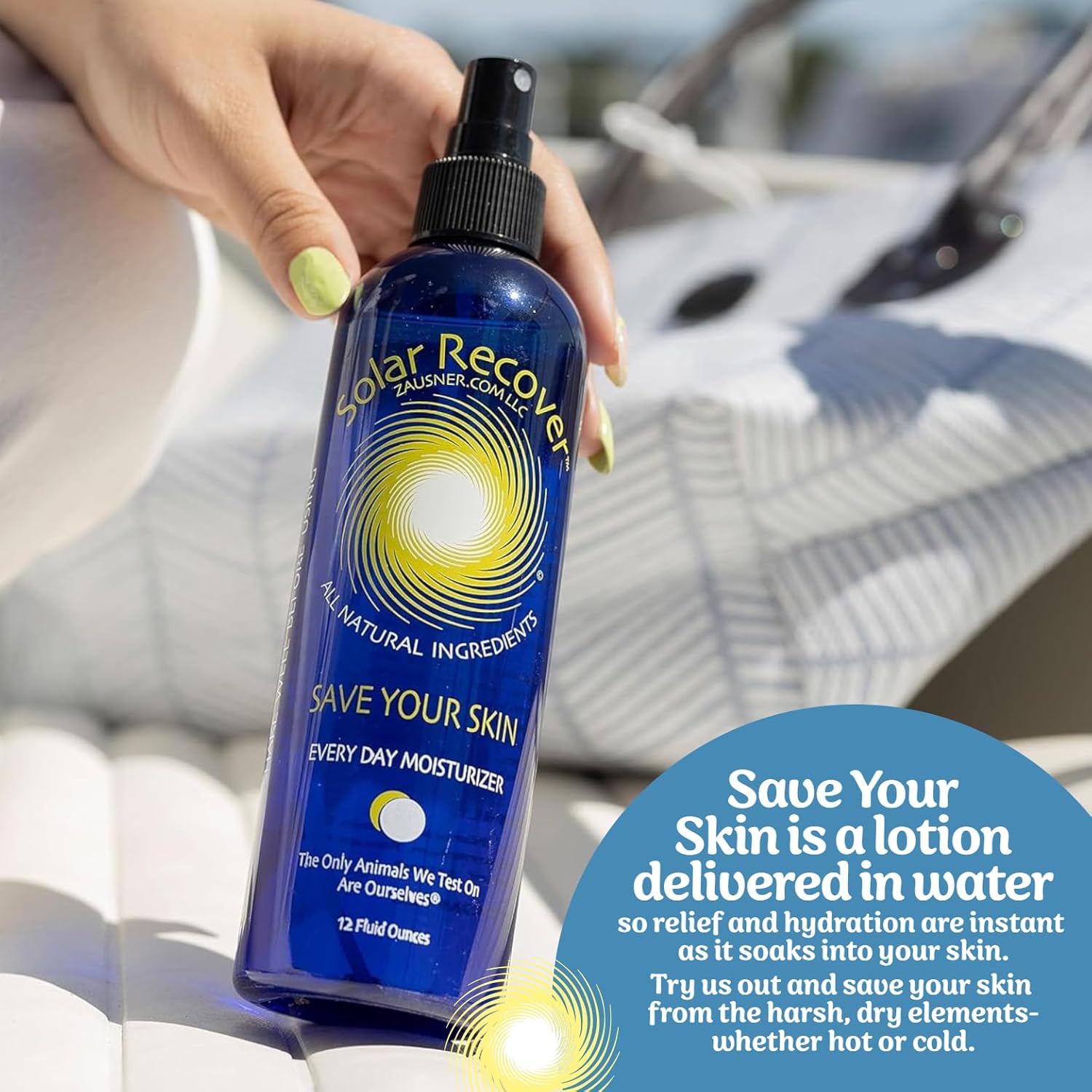 Solar Recover After Sun Moisturizing Spray - Hydrating Facial & Body Mist with Vitamin E | 12 Oz Sunburn Relief