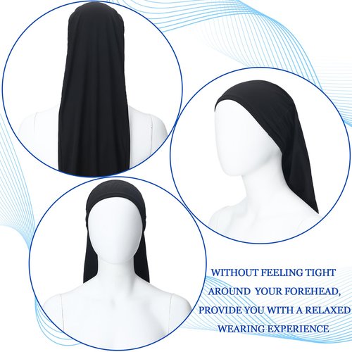 Twistover 2 Pcs Jumbo Dreadlock Cap Hair Dreads Head Wrap Loc Wraps for Dreads Hair Accessories for Men Women Sleeping(Black,Black,30 Inches)