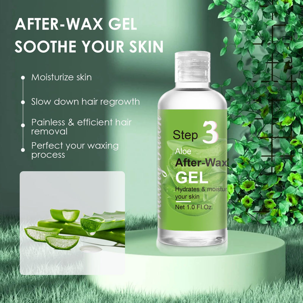 VUEYAA Before And After Waxing Skin Care Kit, Professional Waxing Kit for Women at Home, Pre-Wax Cleanser, Wax Remover Oil, After-Wax Cooling Aloe Vera Gel For Soothing Skin