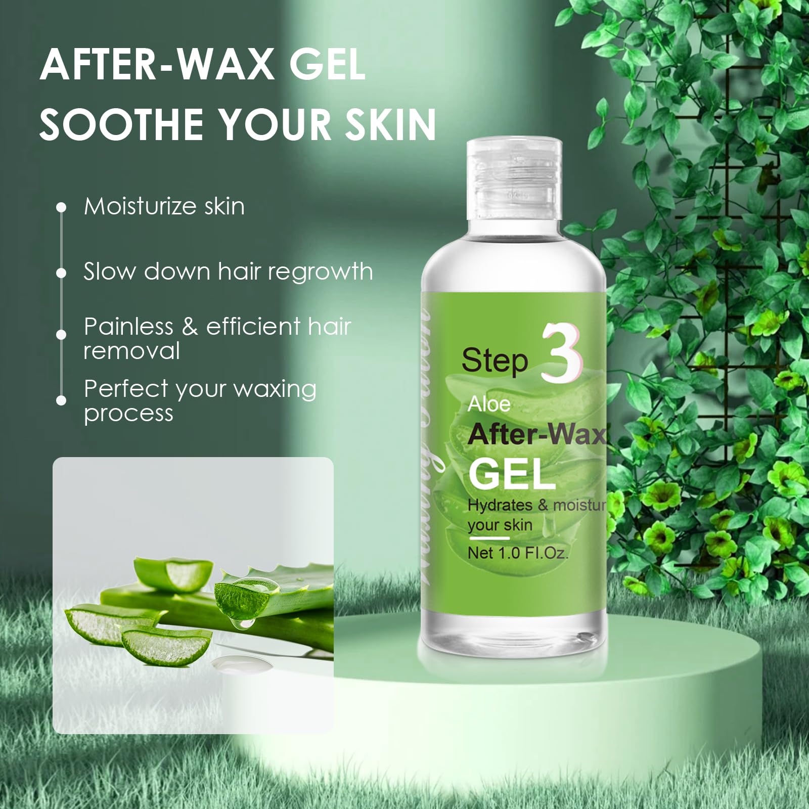 VUEYAA Before And After Waxing Skin Care Kit, Professional Waxing Kit for Women at Home, Pre-Wax Cleanser, Wax Remover Oil, After-Wax Cooling Aloe Vera Gel For Soothing Skin