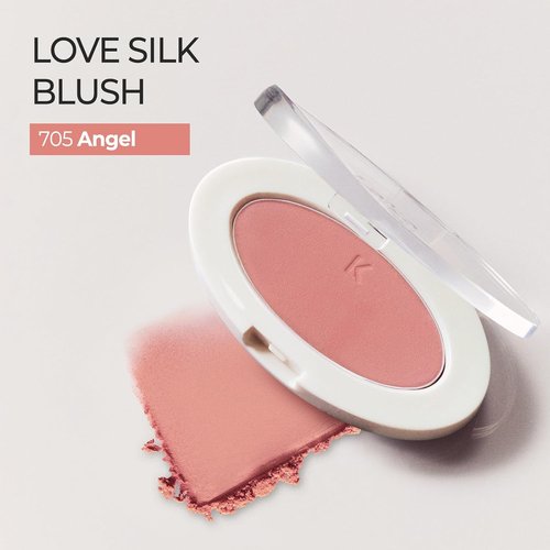 Laka Love Silk Blush - Radiant Buildable Powder Blush for Natural Glow | Long-Lasting Moisturizing Formula (#705 Angel)