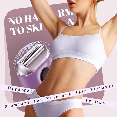 Fangaci Cordless Electric Shaver for Women: Mini Electric Razors with LED Display - Rechargeable Bikini Trimmer - IPX7 Waterproof Wet Dry Face Razor for Body Pubic Leg Valentine's Day Gifts