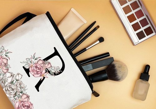 ARIOSEY Teenager Girl Gift Ideas,Personalized Cosmetic Bag,Bride To Be Gifts for Her,Travel Bag for Makeup,Birthday Gifts Women,Monogrammed Tote Bags,Mother's Day Gifts(Letter R)