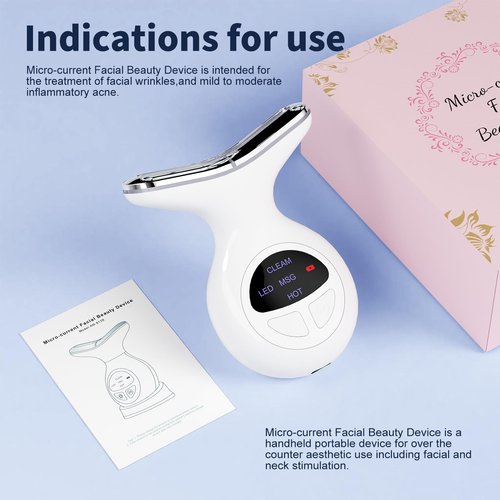 Red Light Therapy for Face, Multifunctional Face Massager with Micro-Current, LED Light Therapy & Vibration, at-Home Skin Care Face Sculpting Tool for Wrinkles, Micro-Current Facial Beauty Device