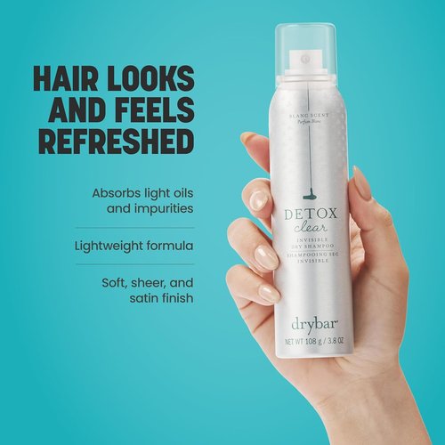 Drybar Detox Invisible Dry Shampoo Spray - Absorbs Oils & Refreshes Hair | 3.8 Oz, Blanc Scent