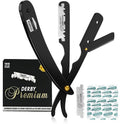 Utopia Care Professional Straight Razor for Men, Barber Straight Edge Razor Safety with 100 Pack Blades, Black