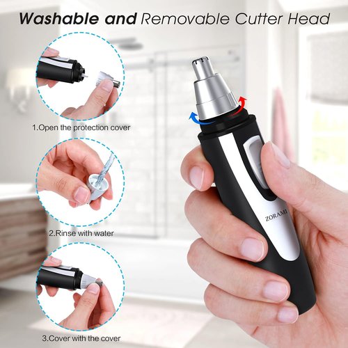 2026 Professional Ear and Nose Hair Trimmer by [Brand Name] - Painless, Waterproof, Dual Edge Blades, Black
