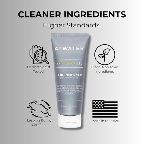 ATWATER Skin Armor Men's Face Moisturizer - Hydrating Anti-Aging Formula with Niacinamide & Licorice Root | 3.4 oz