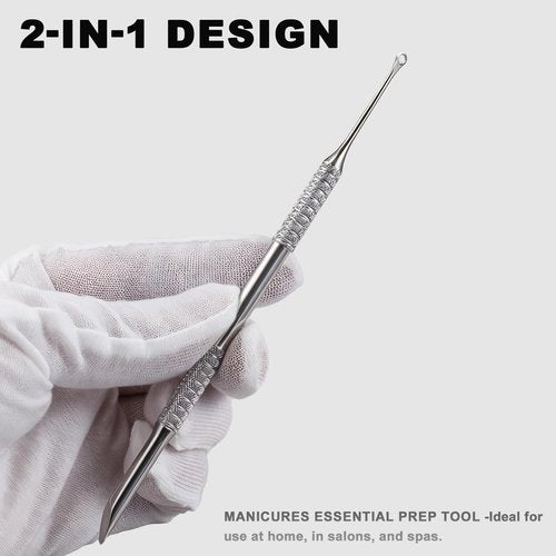 HaimiLiya Pre-treatment Cuticle Pusher, Russian Prep Nail Pushers, Dual Ended Cuticle Remover with 100/180 Grit Sandpaper Sheets, Nail Care for Manicure Pedicure Nail Art