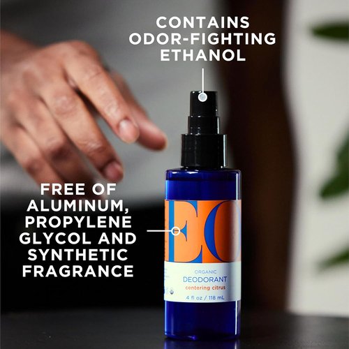EO Organic Deodorant Spray - Citrus Scent | 4 Ounce Pack of 3 | Made with Essential Oils for All Genders