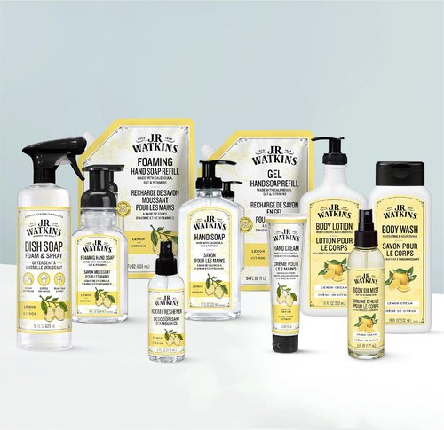 J.R. Watkins Foaming Hand Soap Refill, Moisturizing Foam Hand Wash, Formulated with Plant-Based Cleansers, Alcohol-Free, Cruelty-Free, Lemon, 28 fl oz, 2 Pack