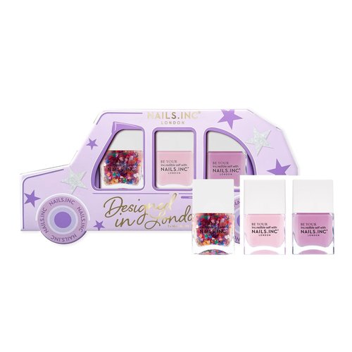 Nails Inc Mani Calling Taxi Nail Polish Set, Limited Edition, Holiday Stocking Stuffer, Women & Girls, Quick Dry, Air Dry, High Shine, Long Lasting, Ultra Glossy, Manicure, Trendy 3 Piece Gift Set