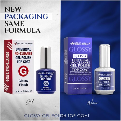 Americanails Gel Polish Top Coat - Long Lasting Dual Cure Formula for Glossy Finish | 0.5 oz