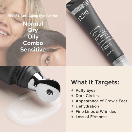 Paula's Choice RESIST Anti-Aging Eye Gel - Hydrating Formula for Dark Circles & Puffiness | 0.5 Ounce