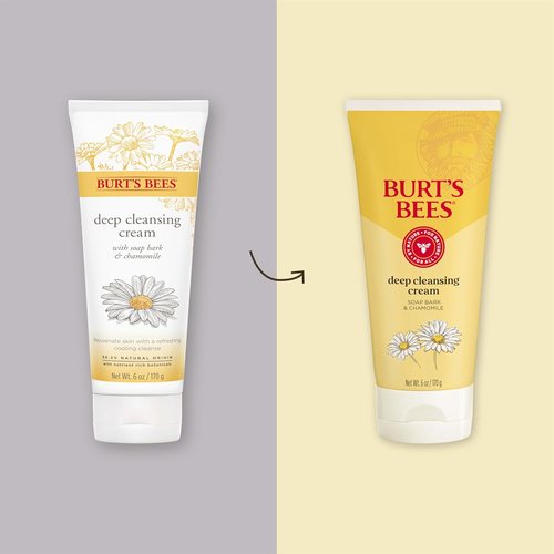 Burt's Bees Face Wash - Deep Cleansing Cream with Chamomile | All-Natural 6 oz (Pack of 3)
