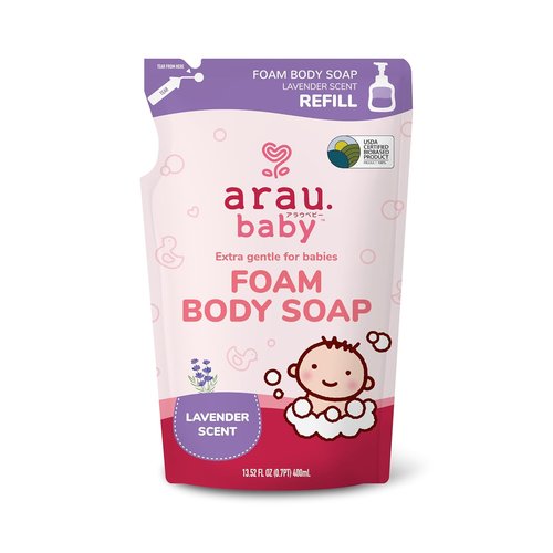 Arau Baby Foam Body Soap - Natural Lavender Scented Foaming Wash for Sensitive Skin | 15.21 Fl Oz