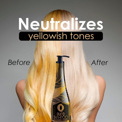 OURO Black Shampoo Toning Color Depositing. Hair Maintenance for Dark Brown and Black Mexico Liter 33.8oz-1000ml