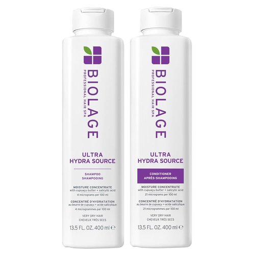 Biolage Ultra Hydra Source Shampoo & Conditioner Set - Deeply Hydrates & Controls Frizz for Very Dry Hair | Silicone-Free & Vegan