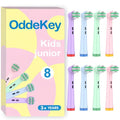 OddeKey Kids Replacement Heads Compatible with Braun Oral B Electric Toothbrush, Extra Soft Replacement Toothbrush Heads for Gentle Care, Kids Toothbrush Heads are for Ages 3+ and 6-12, 8 Count