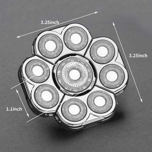 9 Blades Head Shaver Men's Electric Shaver Replacement Heads Universal Replacement Blade Head Electric Razor for Men (9D Silvery)