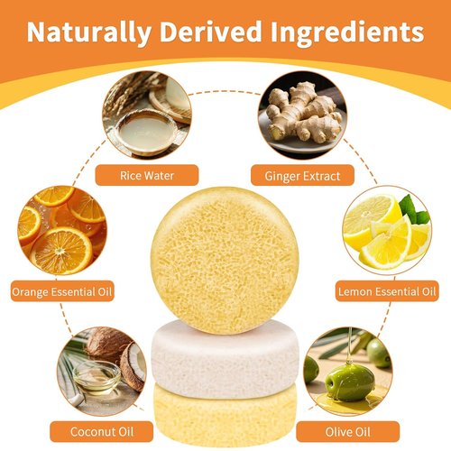 Skiennix Rice Water Shampoo & Conditioner Bar - Ginger Formula for Hair Growth | PH Balanced, Paraben & Silicone Free