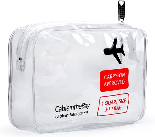 Skiennix TSA Approved Clear Travel Toiletry Bag | Quart-Sized Zippered Design for Airport Compliance