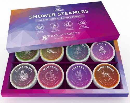 Shower Steamers Aromatherapy, Valentines Day Gifts for Her & Him, Birthday Gifts for Women & Men Set, 8-Pack Shower Bombs Organic Essential Oils Relaxation & Self Care Gifts for Wife Girlfriend