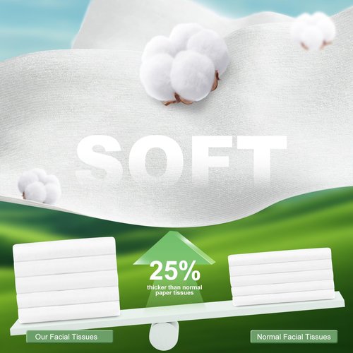 MPK Disposable Face Towel - 100% Cotton Tissues, Unscented Facial Wash Cloth for Sensitive Skin, Super Soft & Thick Facial Towels, Makeup Remover Dry Wipes, 492 Count