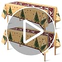 OHOME Christmas Party Decorations - Christmas Tablecloth 54x108 Inches, Festive Holiday Design, 2 Pack - Christmas Variation