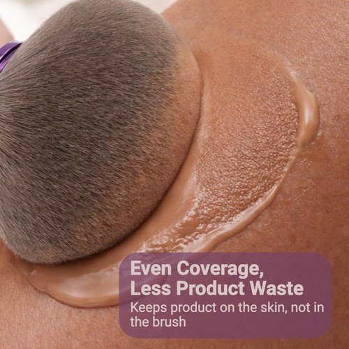 Blend & Blur Extra Large Body Makeup Brush for Self Tanner, Tan Brush for Body Self Tanning Applicator Ultra Soft Kabuki Brush for Body Coverage Perfector, With Travel Bag (PURPLE with travel bag)