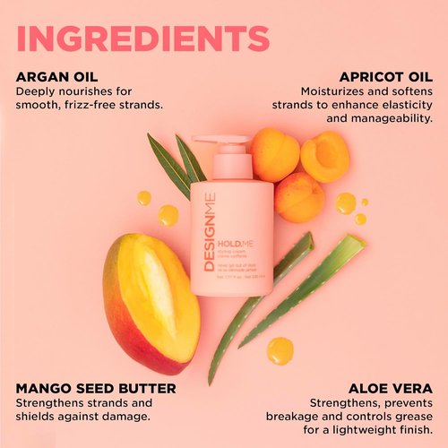 Design.Me HOLD.ME Styling Cream - Hydrating Hair Smoothing Cream for Sleek Blowouts | Tames Frizz & Adds Shine