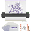 MUNBYN Tattoo Stencil Printer ITP06, 300DPI Wireless Thermal Tattoo Printer with 20 Transfer Papers, Tattoo Printers Compatible with Smartphone & PC for Tattoo Artists & Beginners