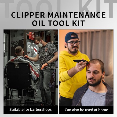 BarberTop Premium Hair Clipper Blade Lubricating Oil for Clippers, with Oil Dip Box and Barber Clipper Brush