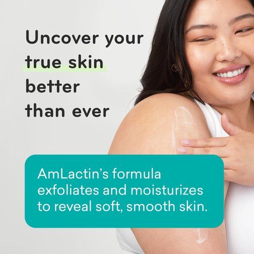 AmLactin Daily Nourish - Therapeutic Face and Body Lotion for Dry Skin - No-Scrub Exfoliator and Moisturizer with 5% Lactic Acid AHA, Safe for Sensitive Skin, 7.9 oz (Packaging May Vary)