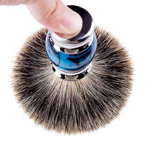 Grandslam Finest Badger Shaving Brush with Resin Handle- Engineered for the Best Shave of Your Life (Blue)