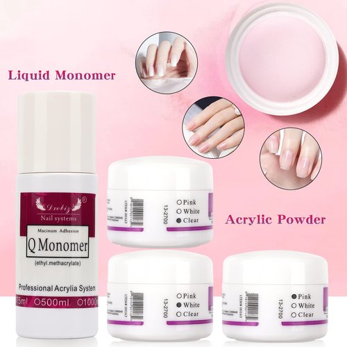 Nail Practice Hand for Acrylic Nails, Flexible Nail Hand Practice Training Kits, Rubber Fake Nail Hand to Practice Fake Nails with Nail Drill, Nail Dryer Lamp, 12 Colors Acrylic Powder Beginners Kit
