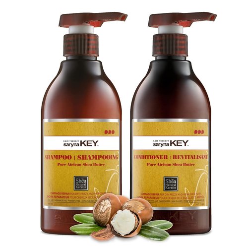 Saryna Key Damage Repair Shampoo & Conditioner Set - Sulfate-Free Moisturizing Hair Care for Dry, Damaged Hair (2 Pack, 500 ml)
