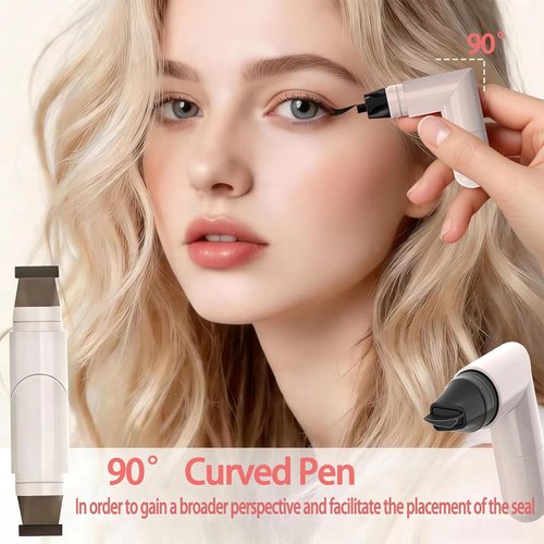 Skiennix Foldable Eyeliner Stamp - Quick Dry Smudge-Proof Gel Liner for Effortless Makeup (Brown)