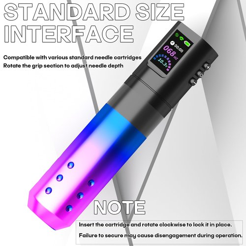 POSEIDON Wireless Tattoo Pen Kit with 20Pcs Tattoo Cartridge Needles 11Pcs Ink 2Pcs Tattoo Batteries, Portable Tattoo Machine with LED Display, Complete Tattoo Gun Set for Beginners and Artists