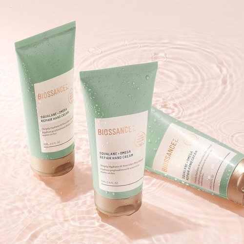 Biossance Squalane + Omega Repair Hand Cream - Deep Moisturization & Protection for Dry Hands - 2.5 oz