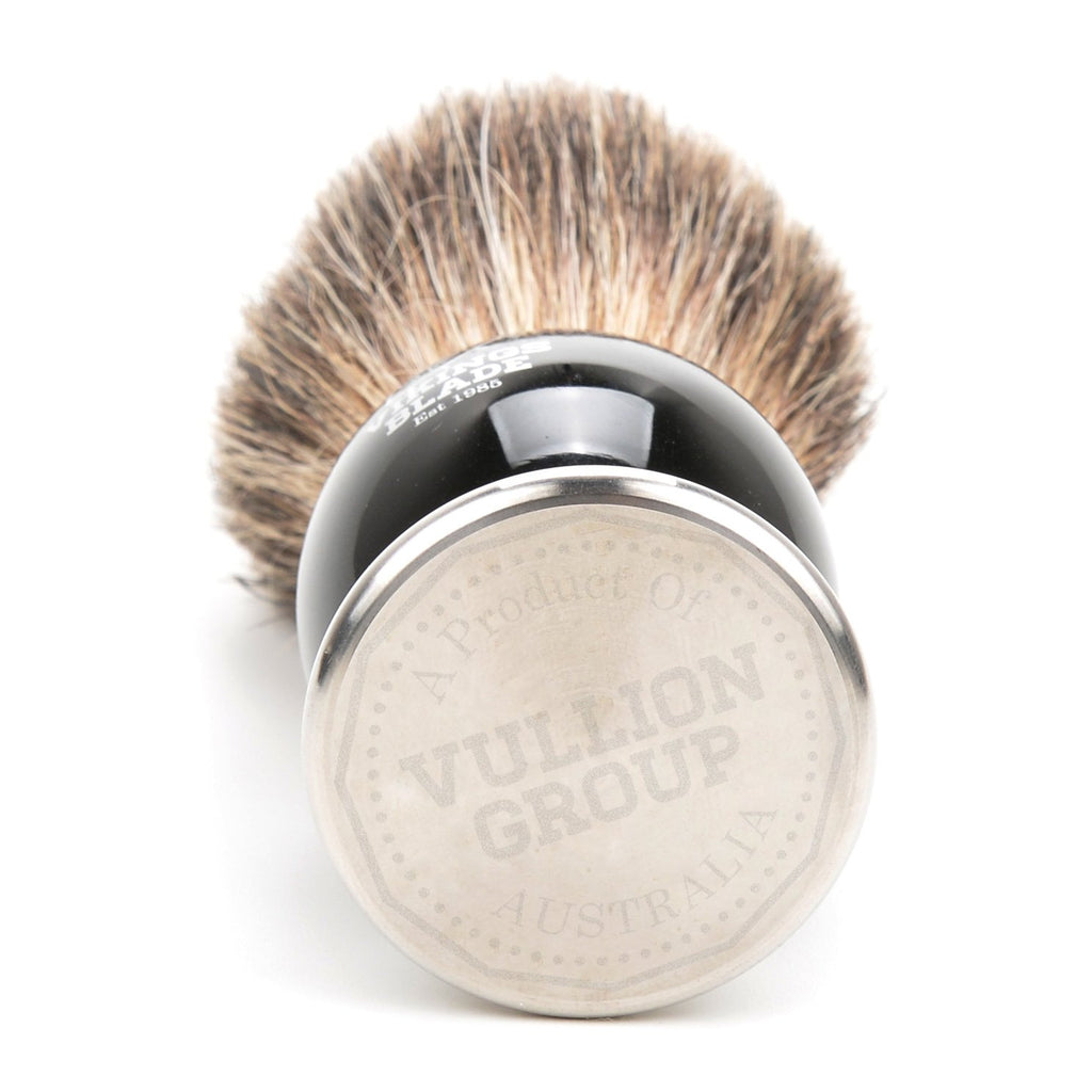 VIKINGS BLADE Luxury Shaving Brush - Ultra Heavy Acrylic & 316L Steel Handle, Dark Stallion Color