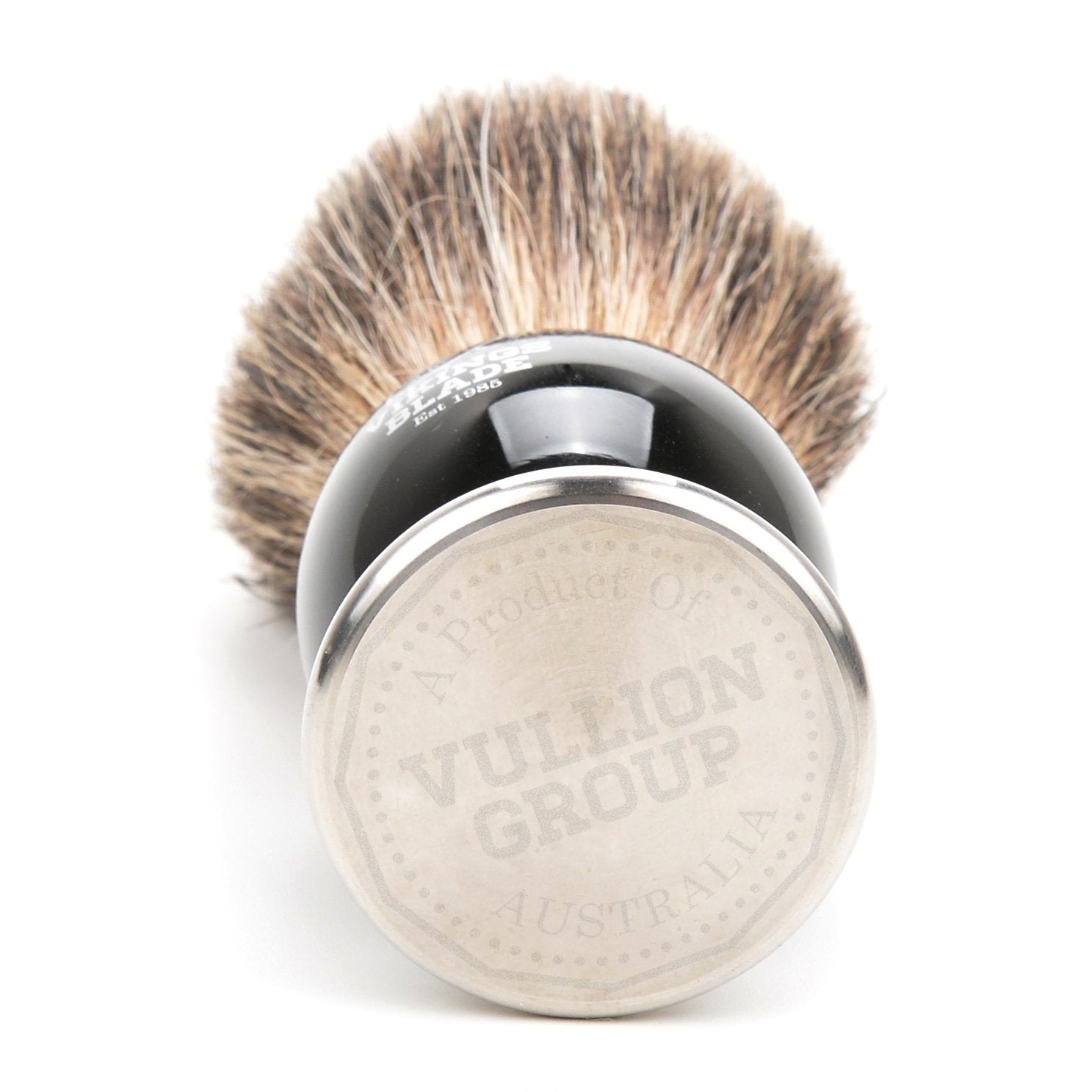 VIKINGS BLADE Luxury Shaving Brush - Ultra Heavy Acrylic & 316L Steel Handle, Dark Stallion Color