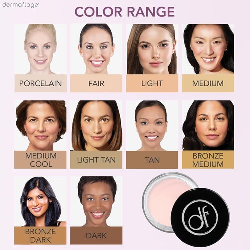 Dermaflage Waterproof Concealer Cream - Full Coverage Matte Finish, Porcelain Color, Long-Lasting Formula