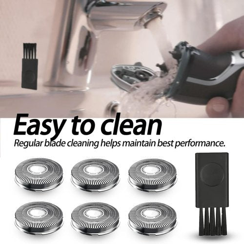 SH30/52 Replacement Blades - Dual-Ring Precision Shaving Heads with Titanium Coating | 6-Pack for Series 1000, 2000, 3000 & PTxxx Razors
