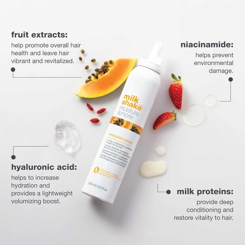 Milk_Shake Moisture & More Whipped Cream - No Rinse Hair Moisturizer Foam | Boosts Softness & Shine | 6.8 fl oz (200 ml)