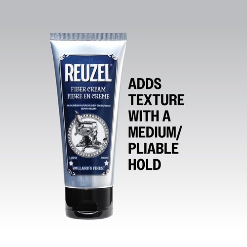 Reuzel Fiber Cream - Low Shine Hair Styling Cream for All-Day Hold | 3.38 oz