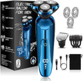 Electric Razor for Men, Shaver for Men Face,Waterproof Wet Dry Electric Shavers LED Display Cordless with Rechargeable Nose Hair Trimmer and Beard Trimmer,Prtable Travel Men's Razors