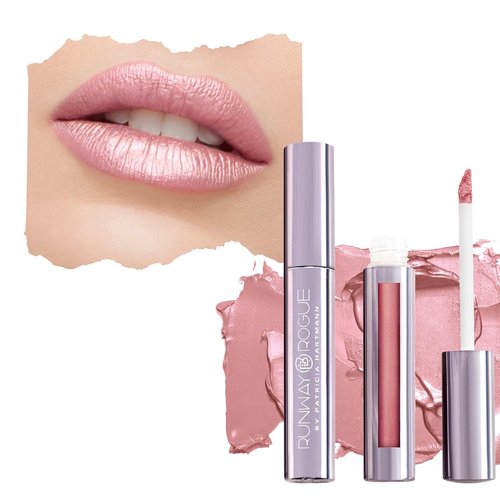 Runway Rogue Silk Glam Liquid Lipstick - Long-Wear Frosted Pale Pink Shade | ‘Trophy Wife’
