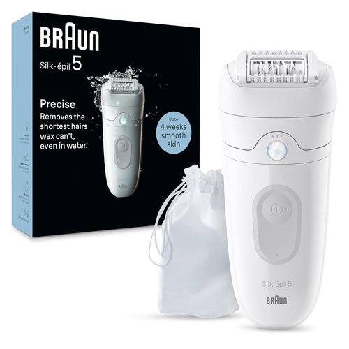 Braun Silk-épil 5 Epilator - Women’s Hair Removal Device for Wet & Dry Use | Includes Skin Contact Cap, Grey