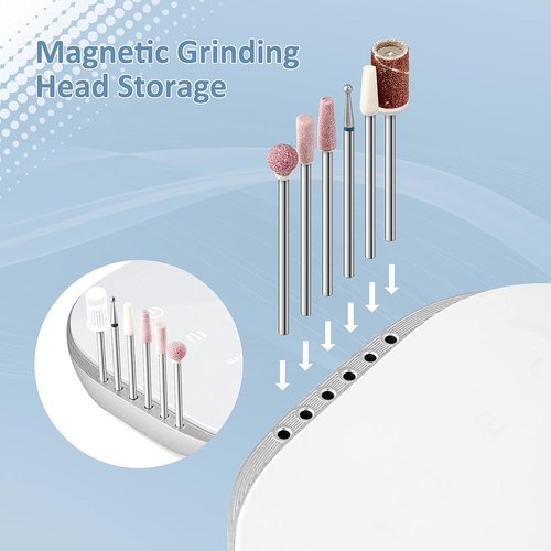 Madenia Professional Nail Drill Machine - 35,000 RPM Electric Efile Kit for Salon & Home Use | Compact Blue Design